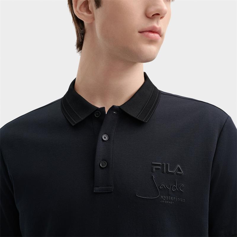 New FILA Polo Shirts Men's Jet Black F11M438121FBK
