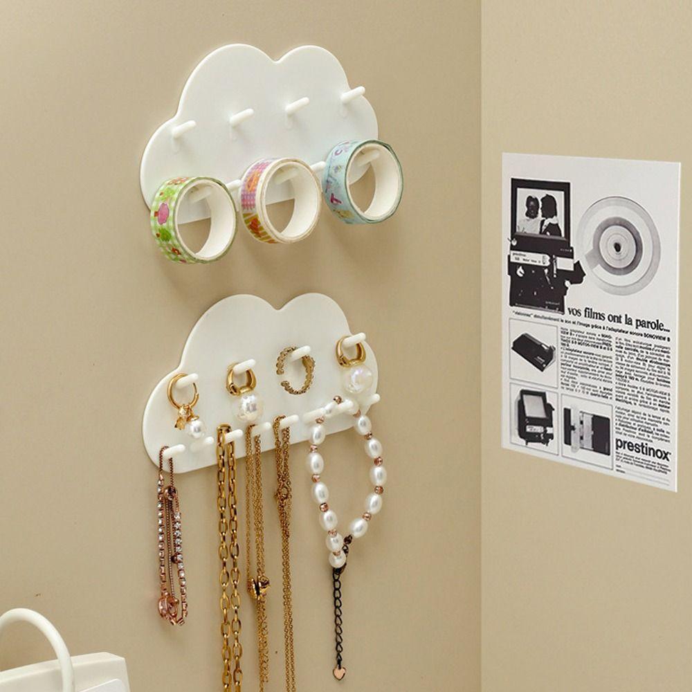 

Punch Free Double Hook Cloud Kitchen Storage Rack New Hairband Storage Hook