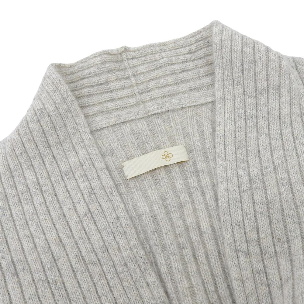 TOYOBOSHI TOYA 100% Cashmere Long Vest Cardigan for Women In White, Grey and Red F 13IT-PC2633 Tops F White Gray MulineUsed