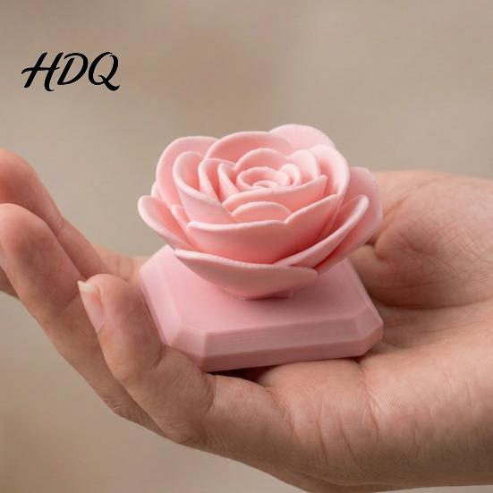 Small Space-saving Rose Decoration Flower Ornament Stable Base Non-Slip Compact 3D Printed