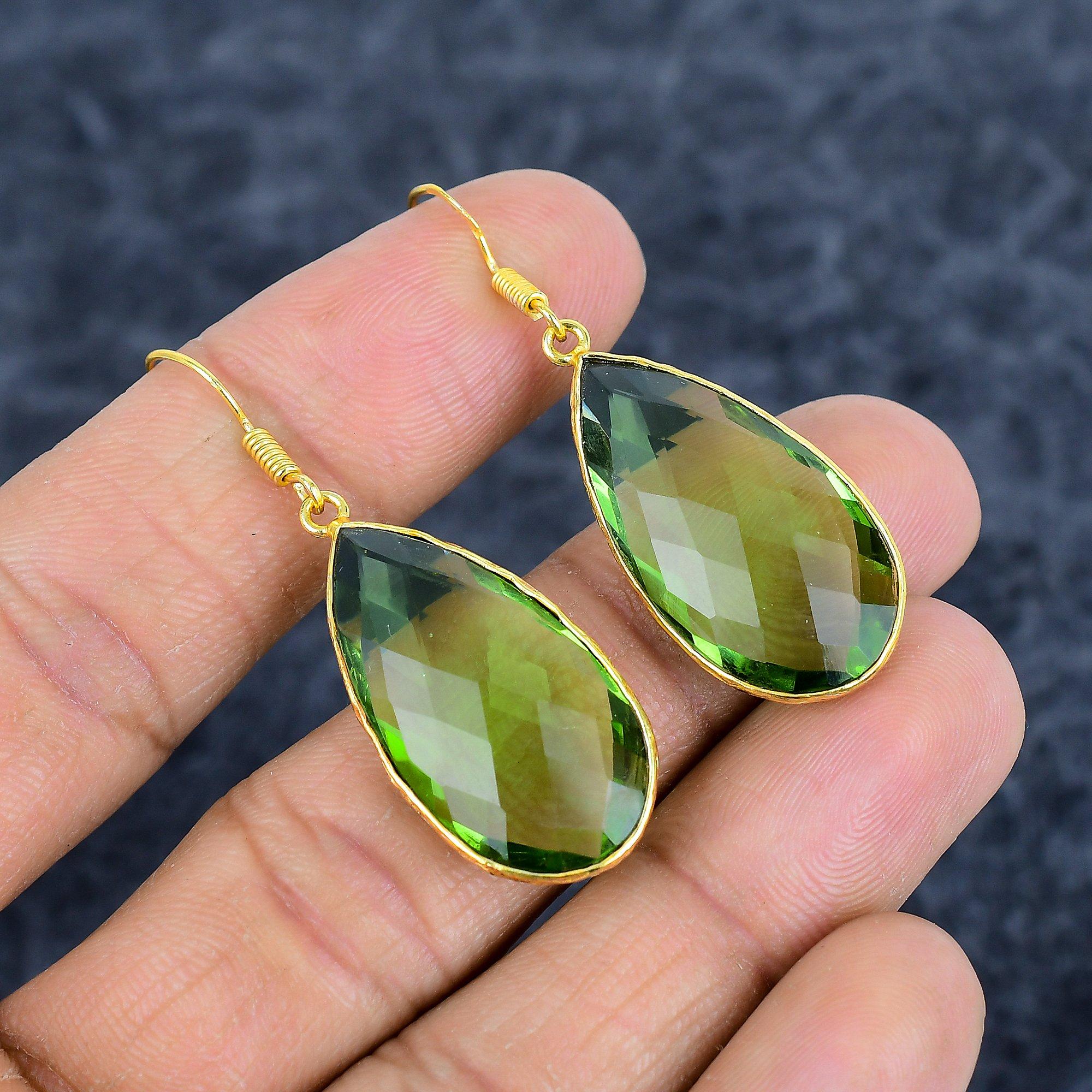 

Peridot Gemstone Handmade 925Sterling Silver Jewelry Earring 1.97 M-3123