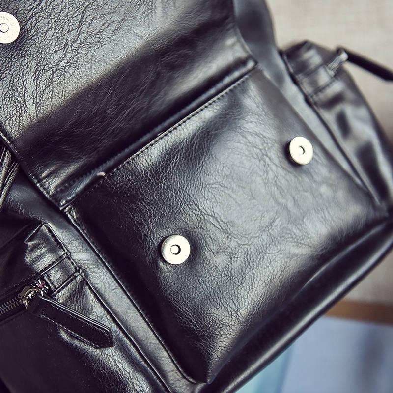 Sac à Dos En Cuir XYNM Pour Ordinateur Portable - Noir, Imperméable, Grande Capacité, Style Professionnel Et Scolaire