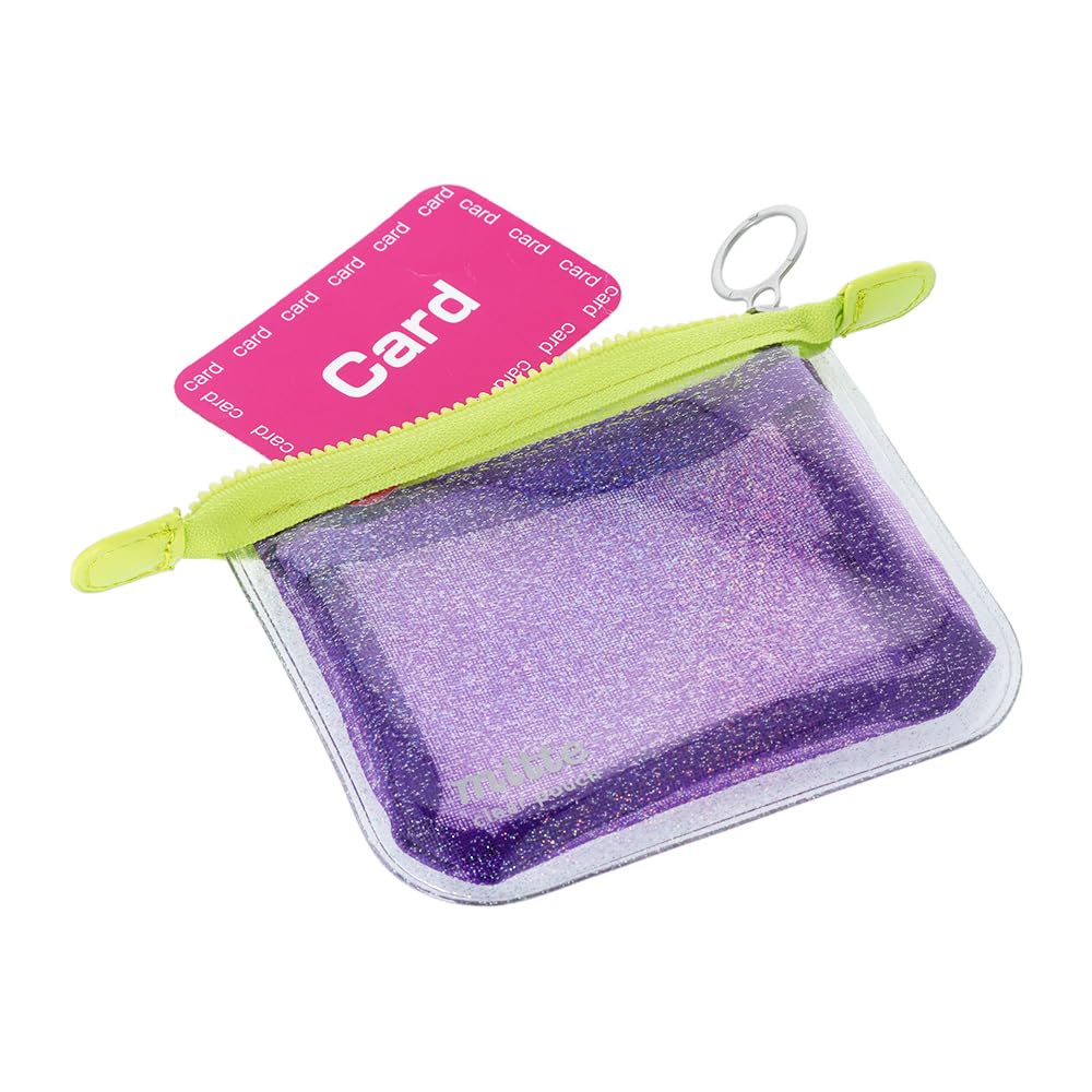 Stationery Mini Clear Neon Violet x Lime S2331322 Sun-Star Pouch, Mitte, Glitter, Green,