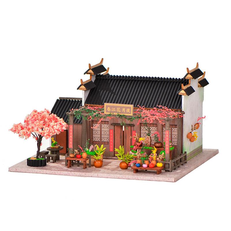 OUZEY 3D Wooden Spring River Flower