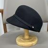 High-end Versatile Fashionable Cap Celebrity Black Woolen Equestrian Hat Women's Autumn and Winter Top Hat