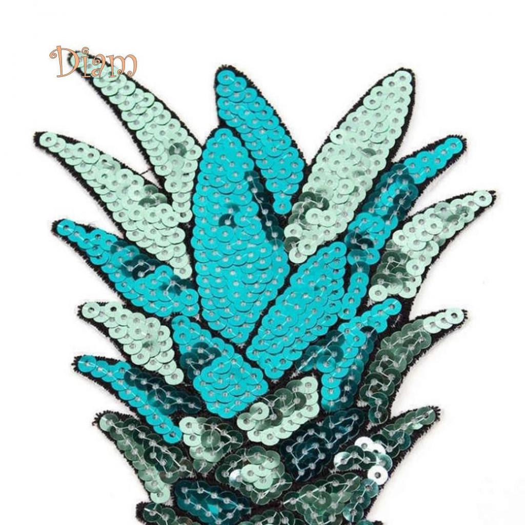 Lachepper Ananas-Aufnäher, bestickt, zum Aufbügeln, Pailletten, DIY-Kleidung, Applikation, Aufkleber, Abzeichen, Zubehör