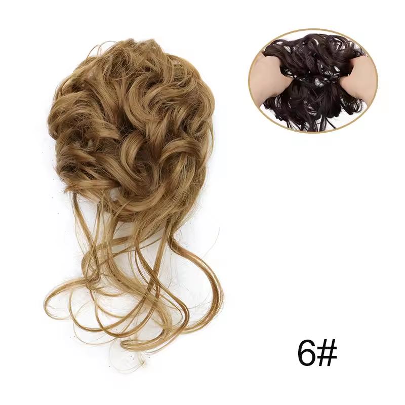 Messy Bun Hair Piece Synthetic Tousled Updo Hair Buns Extension Elastic Hair Band Hair Fake Hair Accessories for Women Girls
