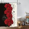 1pc Rose Printed Shower Curtain, Shower Partition, Privacy Hanging Curtain with 12 Hooks, Multiple Sizes, Easy Installation