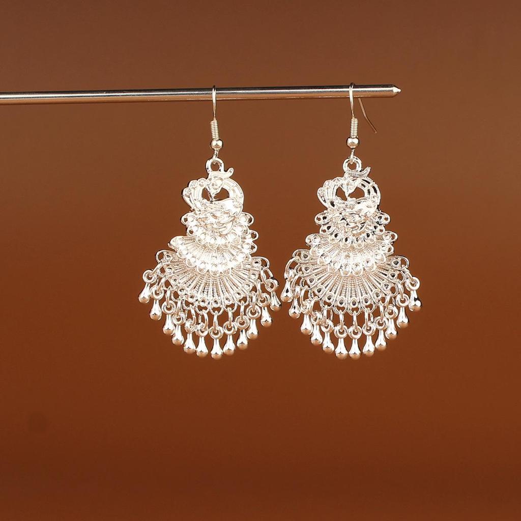 Retro Miao Silver Tassel Earrings: Ethnic Yunnan Long Dangle Women's Jewelry