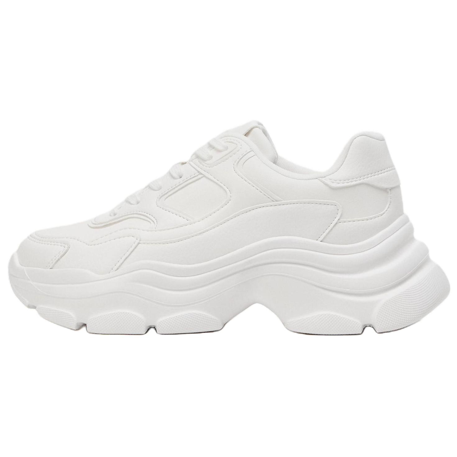 

Zara Женские кроссовки Pu винтажные с круглым носком водонепроницаемые на платформе на толстой подошве белые 5445510001 37