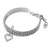 Heart Rhinestone Pet Collar for Dogs Cats, Crystal Diamond Pendant Necklace, Adjustable S M L, Blue White Pink Red
