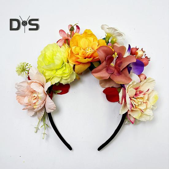 Imitation Flower Decor Hair Hoop Elastic Design Travel Party Headband Various Styles Floral Hair Hoop Headgear Charming Accessory