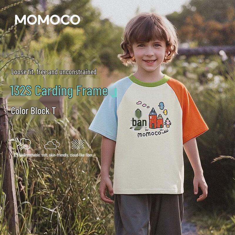MOMOCO Boys  Summer Short-Sleeve Playful T-Shirt 140