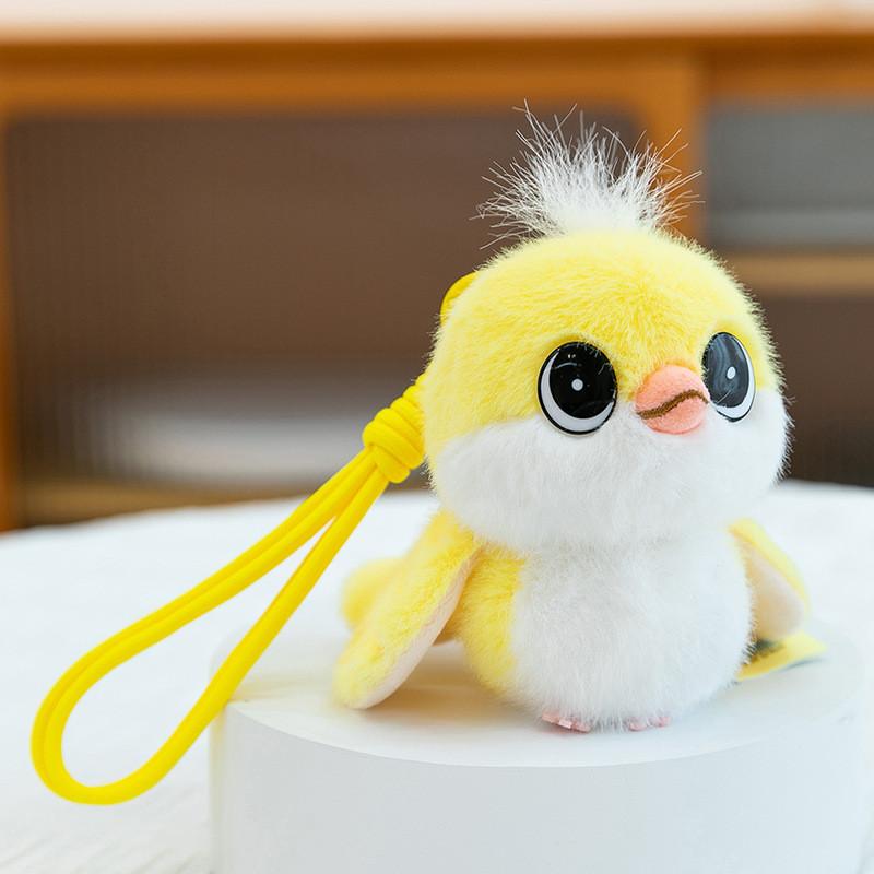 Plush Bird Toy Hanging Keychain For Kids Girl Boy Gift Soft Stuffed Animal Decor