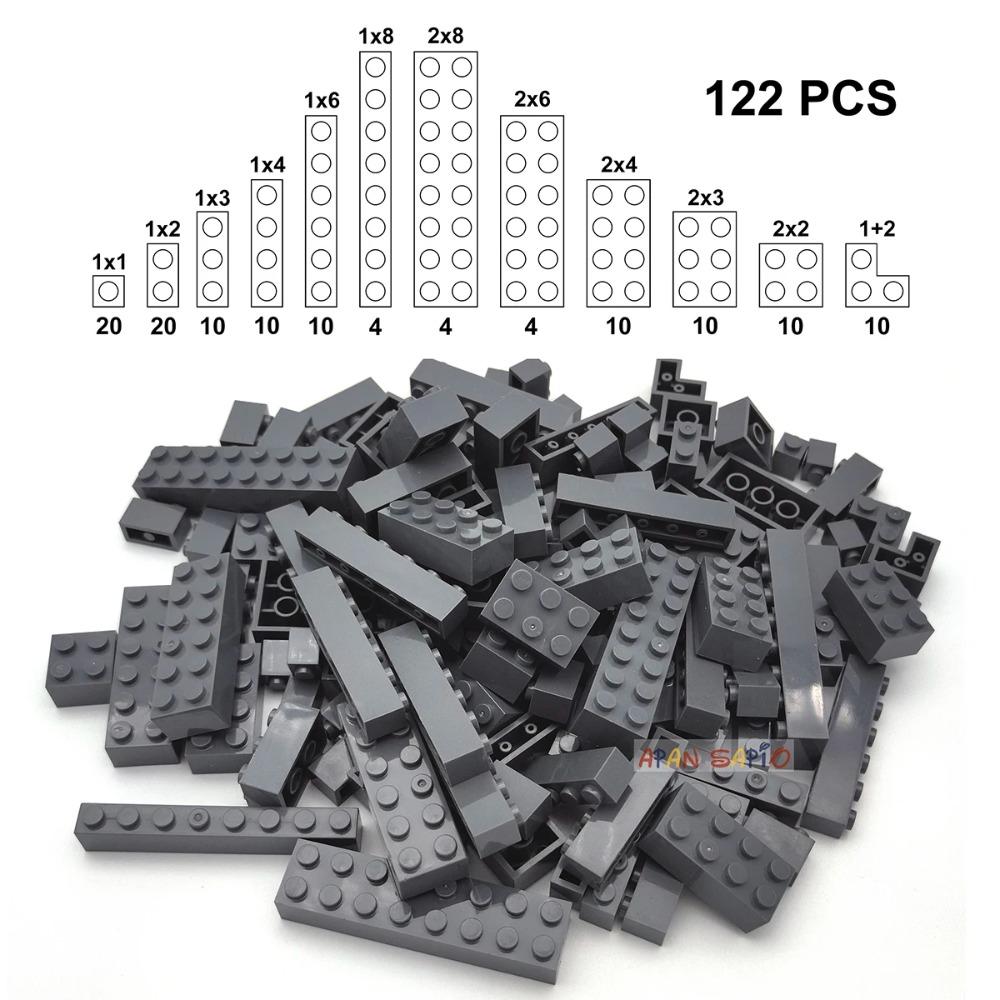 122 bucăți figuri groase cărămizi 12 dimensiuni blocuri de construcție DIY educaționale dimensiuni creative compatibile cu 3001 jucării din plastic pentru copii