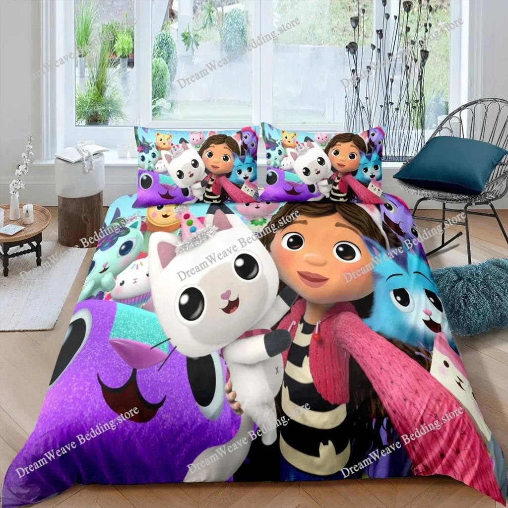 3D Print Duvet Cover Gabby's Dollhouse Pattern Quilt Covers for Children Single Twin Queen King Bedding Set Home Textile741