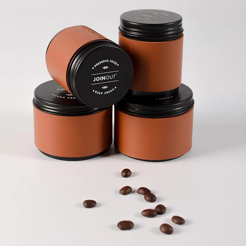 Portable Mini Coffee Bean Storage Jar Aluminum Alloy Coffee Powder Sealed Tank Outdoor Camping Coffee Bean Tea Storage Container