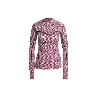 Striped Slim Fit Long Sleeve T-Shirt Women Tops Purple Red HI6038