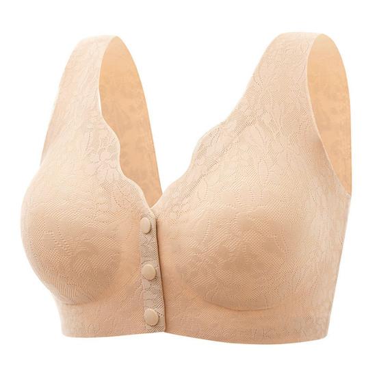 Výstřih do V Široká ramenní ramínka Dámská Podprsenka ve tvaru U Zadní část Přední Zapínání Polstrovaná Podprsenka středního věku Mateřská Krajka Prošívání