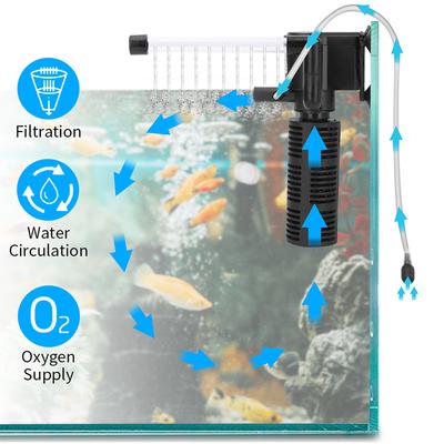 AC220~240V Stromversorgung: 3W 5W Ultra-leiser Mini-Sauerstoffspender für Aquarien und Wasserpflanzen Zubehör Eingebauter Filter Regendusche 3-in-1