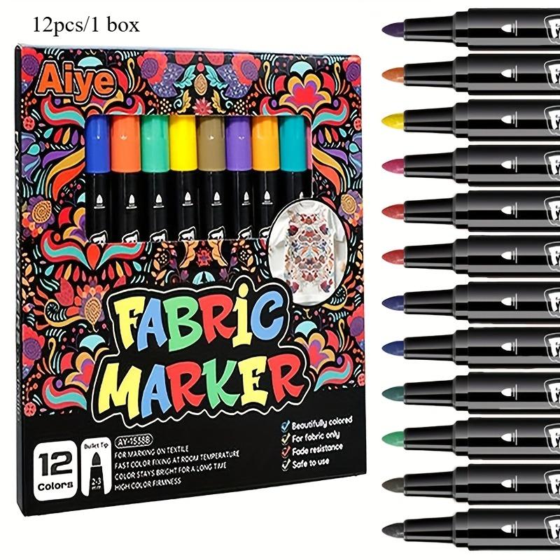 Permanent Fabric Markers, Colorful Fabric Pens, Non-Toxic,Washable,Waterproof and Fade-Resistant,Fabric Decoration for Clothing