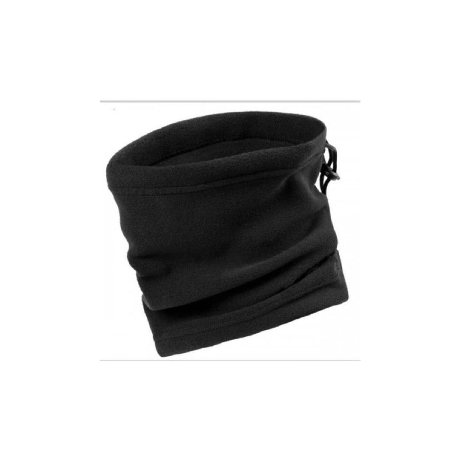 

Черная универсальная зимняя шапка унисекс с флисовым воротником и воротником чёрный
