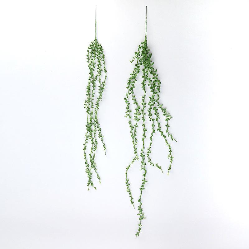 Artificial Succulent Plants for Wall and Home Decor - Hanging Basket with String of Pearls and Tears