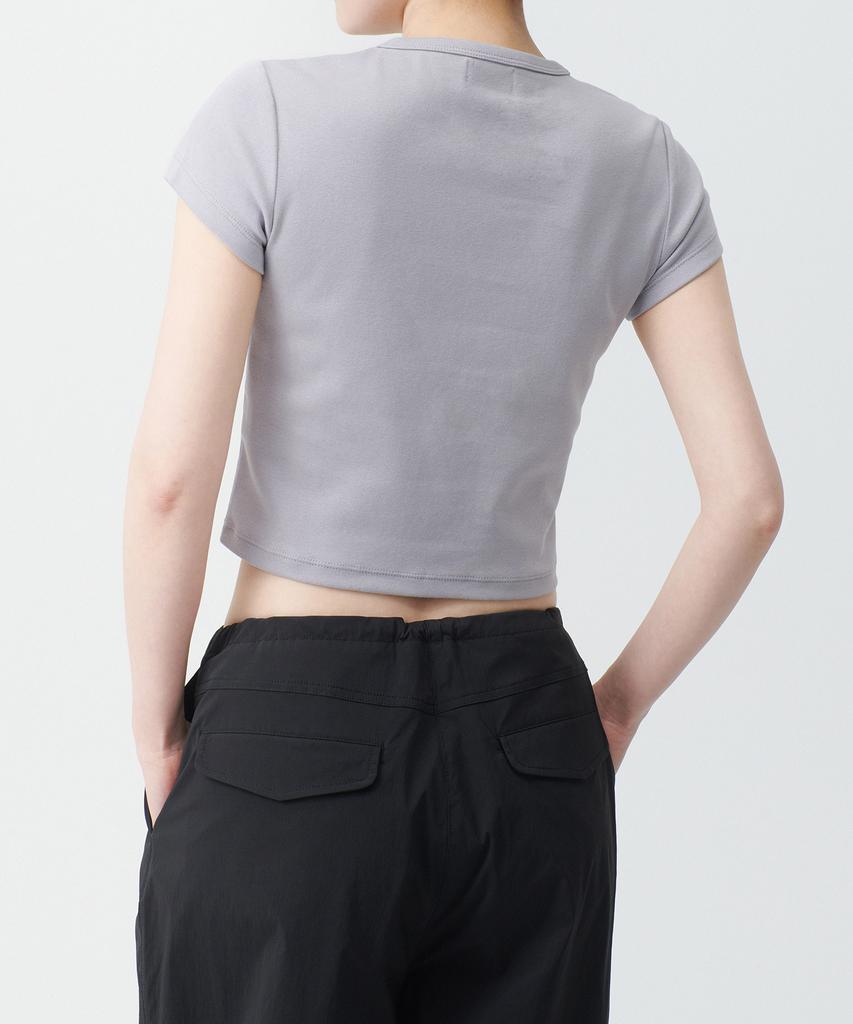 MUSINSA STANDARD WOMAN Women'S Slim Crop Crew Neck T-Shirt [Purple Grey]