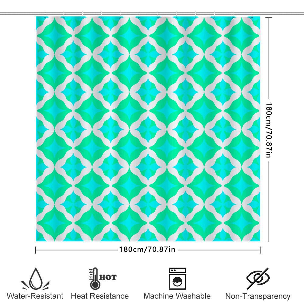 Modern Blue White Bath Curtains For Home Decor Bathroom Shower Curtain With Hook Rings Set In Multiple Colors Available
