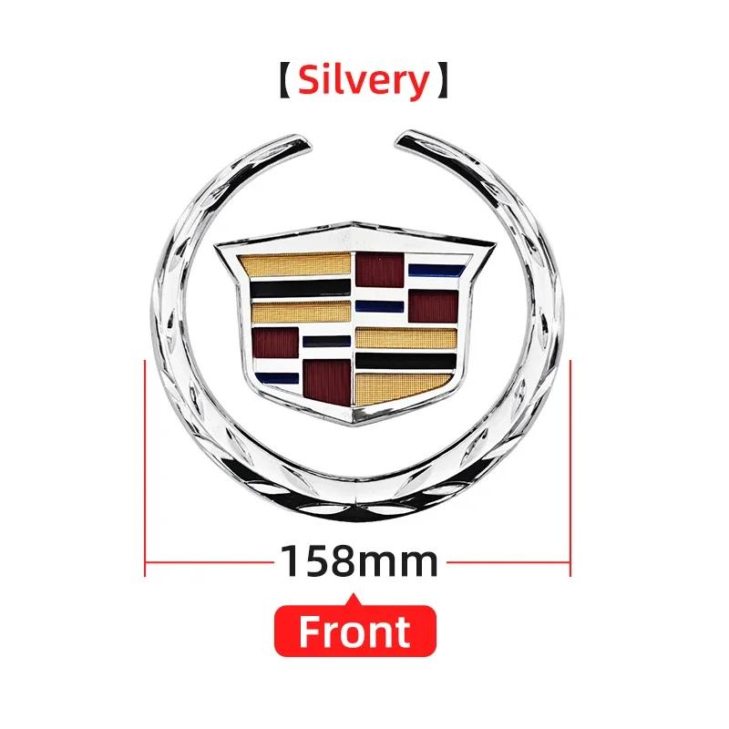 Car Rear Trunk Boot Front Head Grille Badge ABS Plastic Chrome 3D Logo Emblem for Cadillac SRX ATS XTS Auto Sticker Accessories