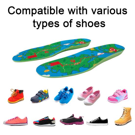 1 Pair Shoe Insoles PU Cushioned with Hidden Pocket for GPS Tracker Breathable Anti-Loss Shoe Inserts for Kids And Elderly