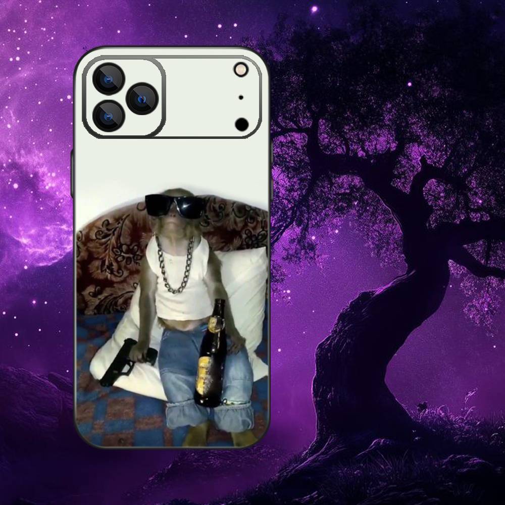 Cute Funny Monkeys Symbol Phone Case For iPhone 17,16,15,14,13,12,11,Pro Max,XSX,,XR,SE,Mini,8,7,Soft Silicone Black Cover