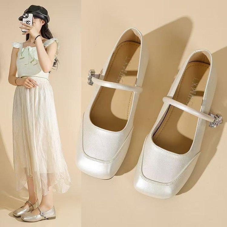 French Soft-soled Mary Jane Shoes for Women's 2025 Autumn New One-pedal Lazy Shoes with Skirts Gentle Evening Single Shoes