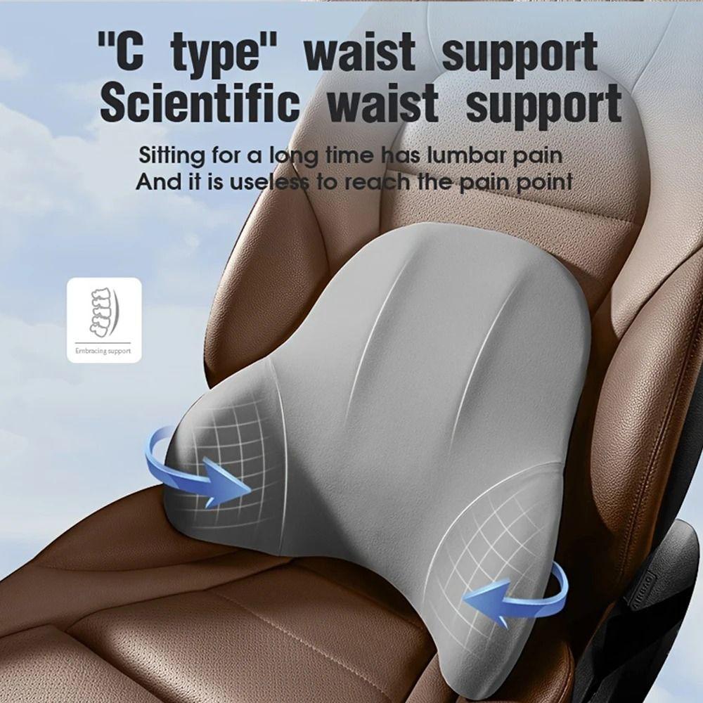 Polyester Fiber Car Neck Pillow Adjustable Protective Lumbar Support  Car Interior Ornaments