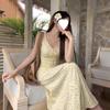 French floral suspender dress women's 2026 summer new temperament slim and thin lace-up gentle wind long dress