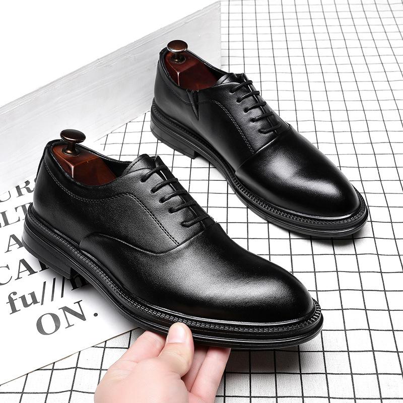 Men'S Korean Version Trendy Shoes Business Dress Pointed Breathable Youth British Casual Leather Shoes 28566-G