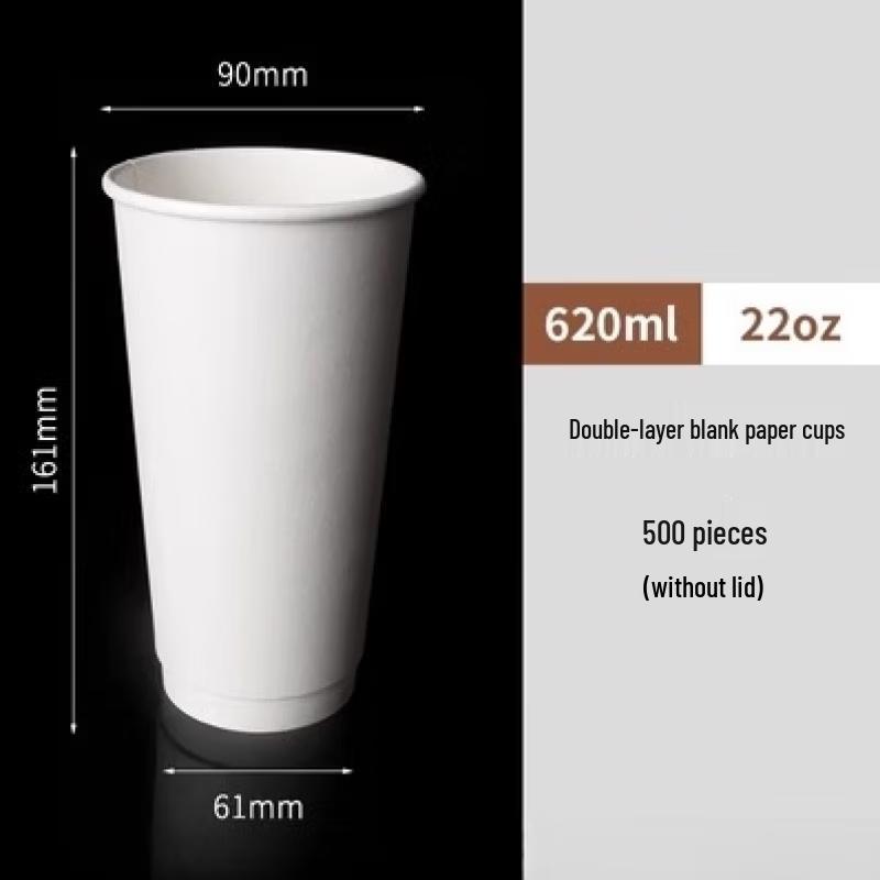 Xihe 22oz Insulated Disposable Paper Cups with Lids