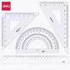 79532 Deli Student Drafting Ruler Set: Includes Straight Ruler, Two Triangle Rulers, and Protractor