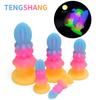Luminous Anal Plug Dildos Butt Plug With Suction Cup Sex Tool Adult Silicone Dildo Anal Dilator Sex Toys