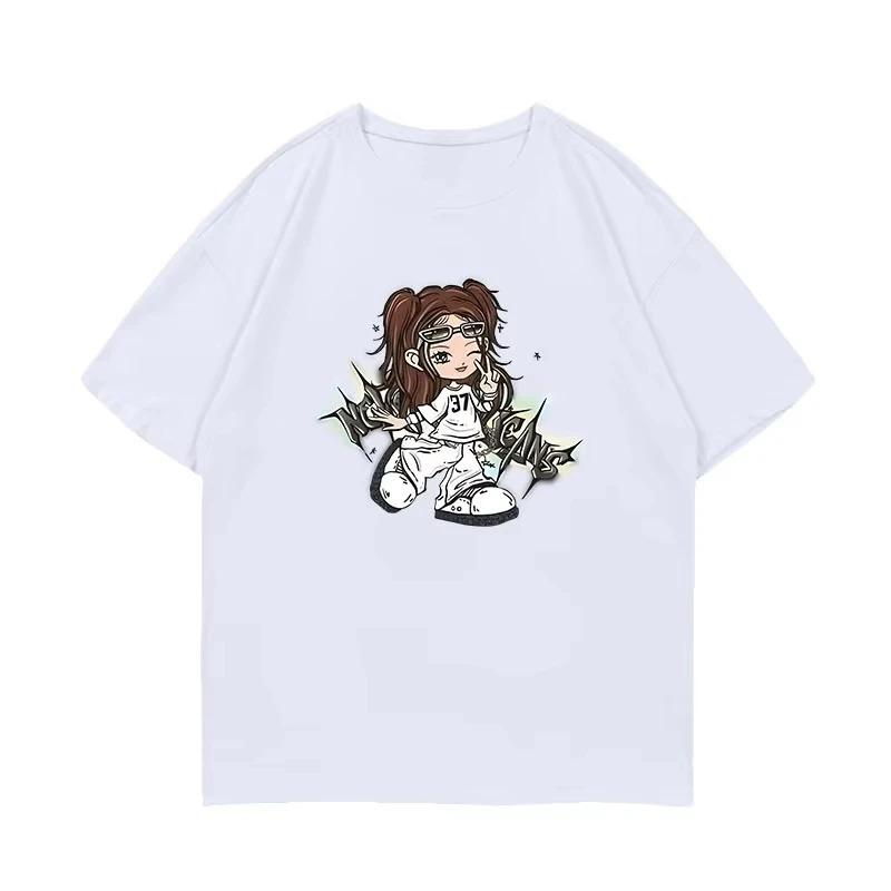 2026 Summer Cotton Oversized T-Shirt Soft Breathable Casual Comfortable Graphic Print Funne Printed Tee Unisex Streetwear Top