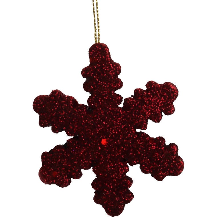 Set of 65 red glitter pendants
