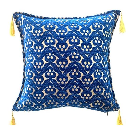 Turkish Cushion Cover 45cm x 45cm Topkapi Design Moroccan Aladdin Arabian Nights (Royal Blue)