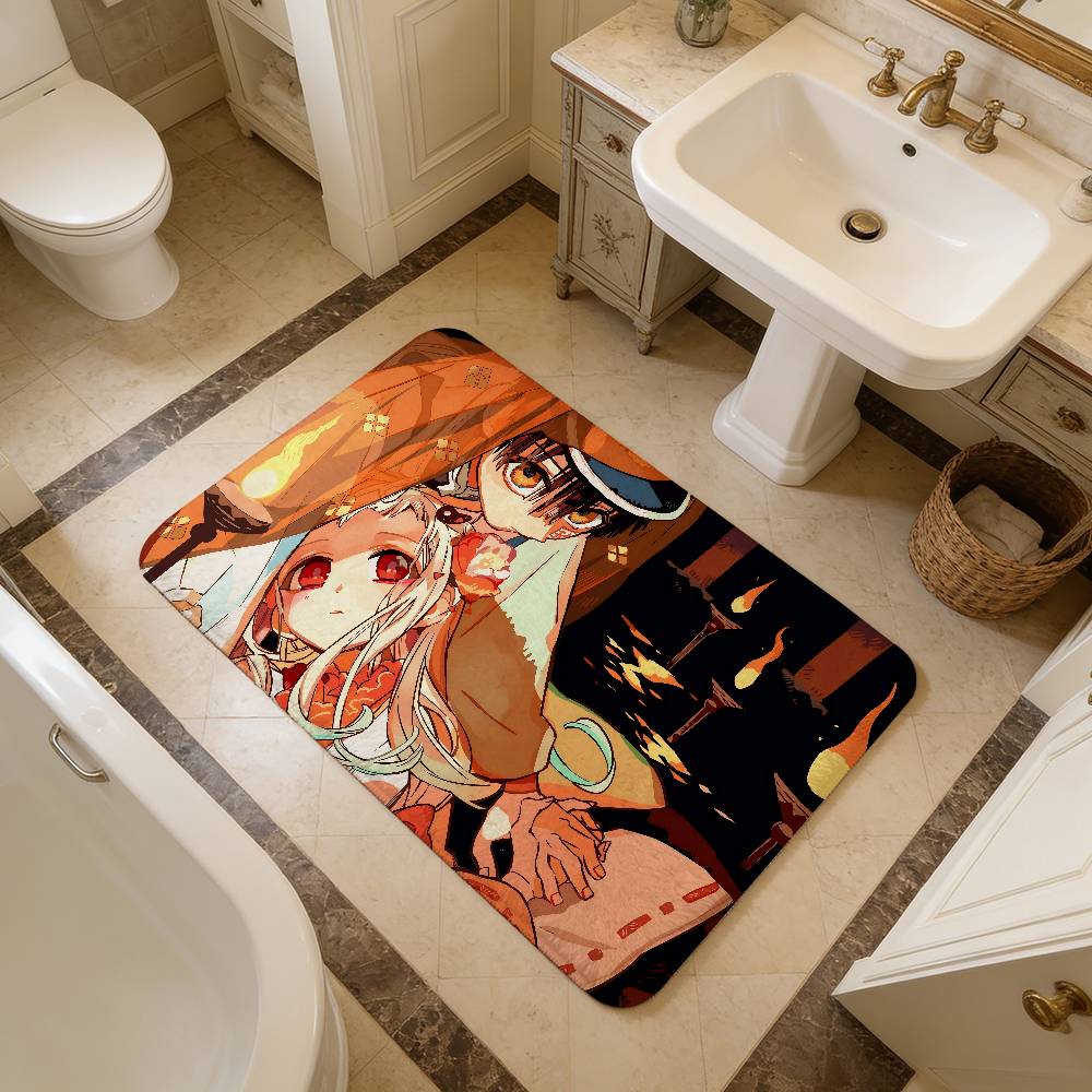 Toilet Bound Hanako Kun Bathroom Mat Non-Slip Laundry Room Mat Laundry Decor Balcony Child Living Room Toilet Rug