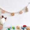 Happy Birthday Banner Handmade Tassels Pendant Wall Decor Flower Shape Beaded Flag Baby Shower Party Decoration Supplies