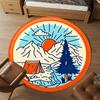1pc Camping Mountain Round Chair mat office Area Rug - Non-Slip, Floor Mat for Office, Bedroom, Ideal home decor gift p0105049