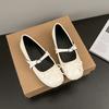 Retro ballet style flat bottom shallow mouth single shoes women's new summer one-pedal bow Mary Jane shoes