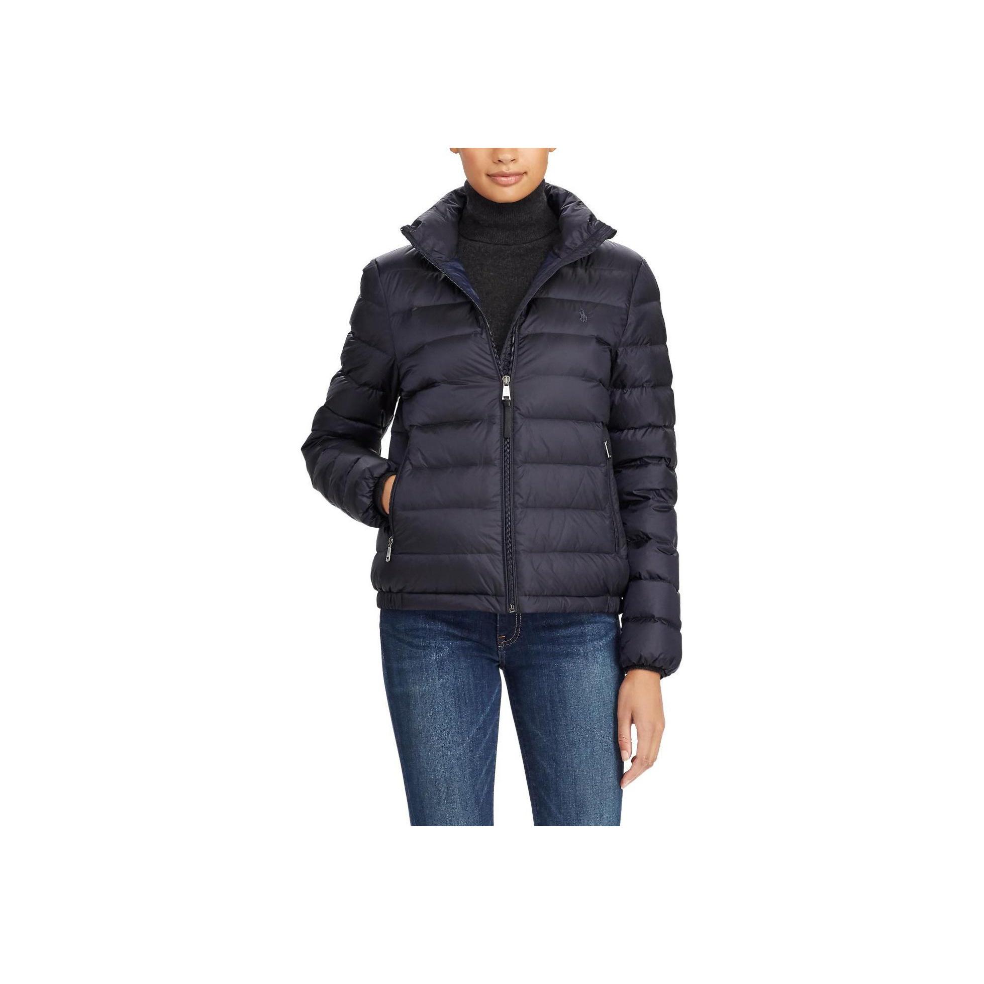 

Polo Ralph Lauren однотонный пуховик с длинным рукавом на молнии для женщин, верхняя одежда, темно-синий WMPOOTWN2820002-410 L