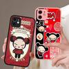 Popular Animation P-Pucca For IPhone 15 16 Pro Max 11 12 13 14 XS XR X Plus 16E Matte Translucent Phone Cover
