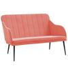 Pink Velvet Sofa Bench 110x76x80 Cm