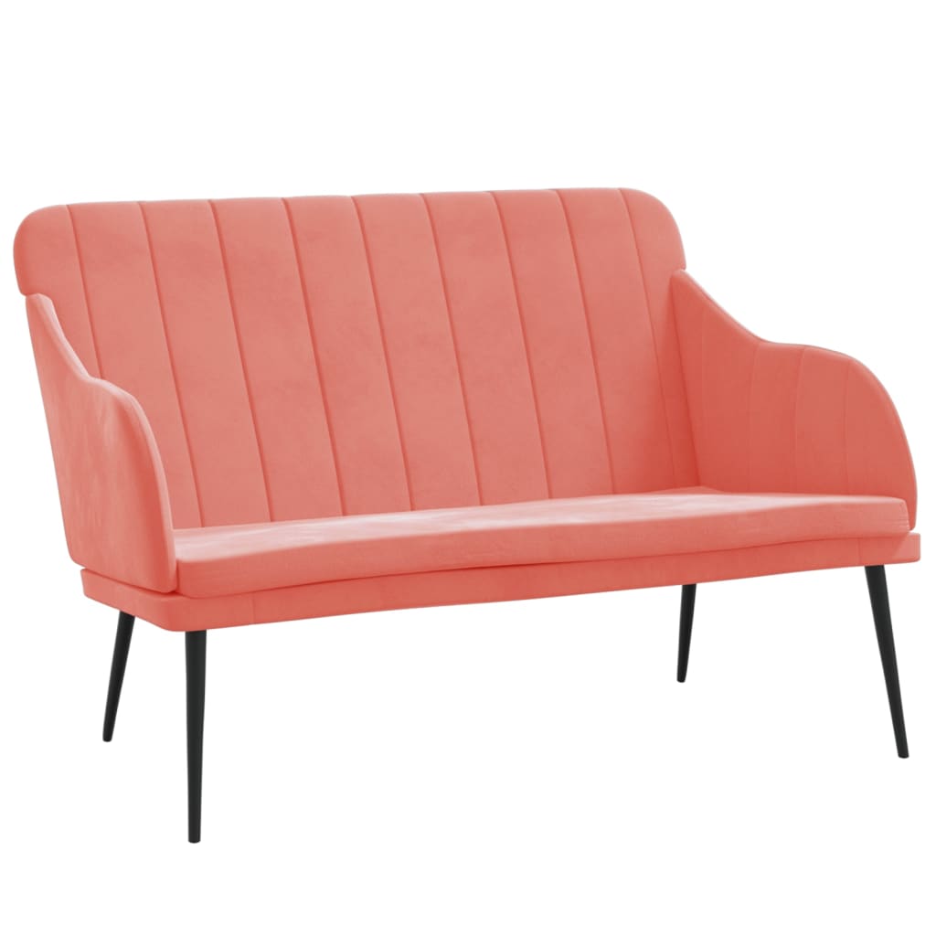 Pink Velvet Sofa Bench 110x76x80 Cm